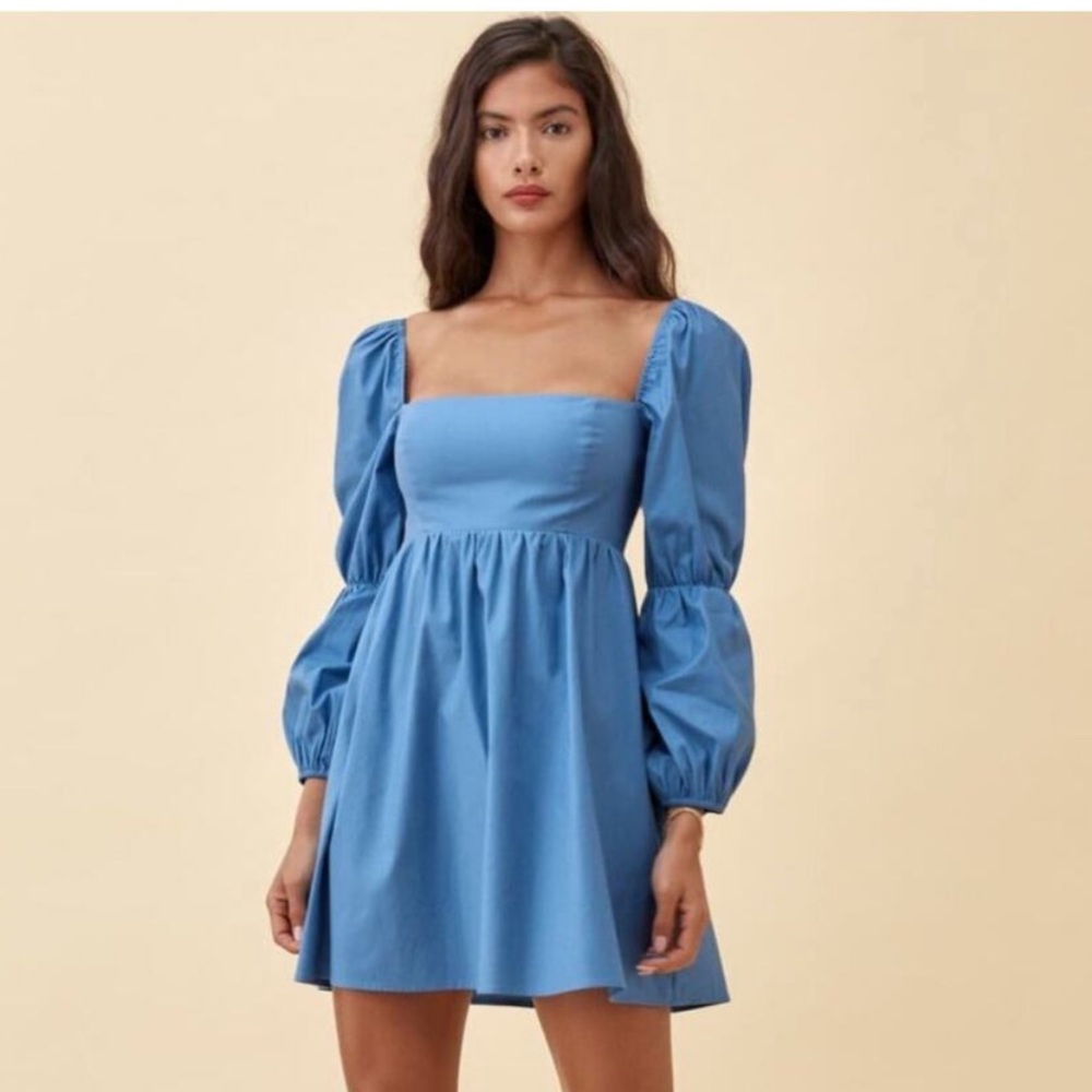Reformation Michaela Long Sleeve Mini Babydoll Dress